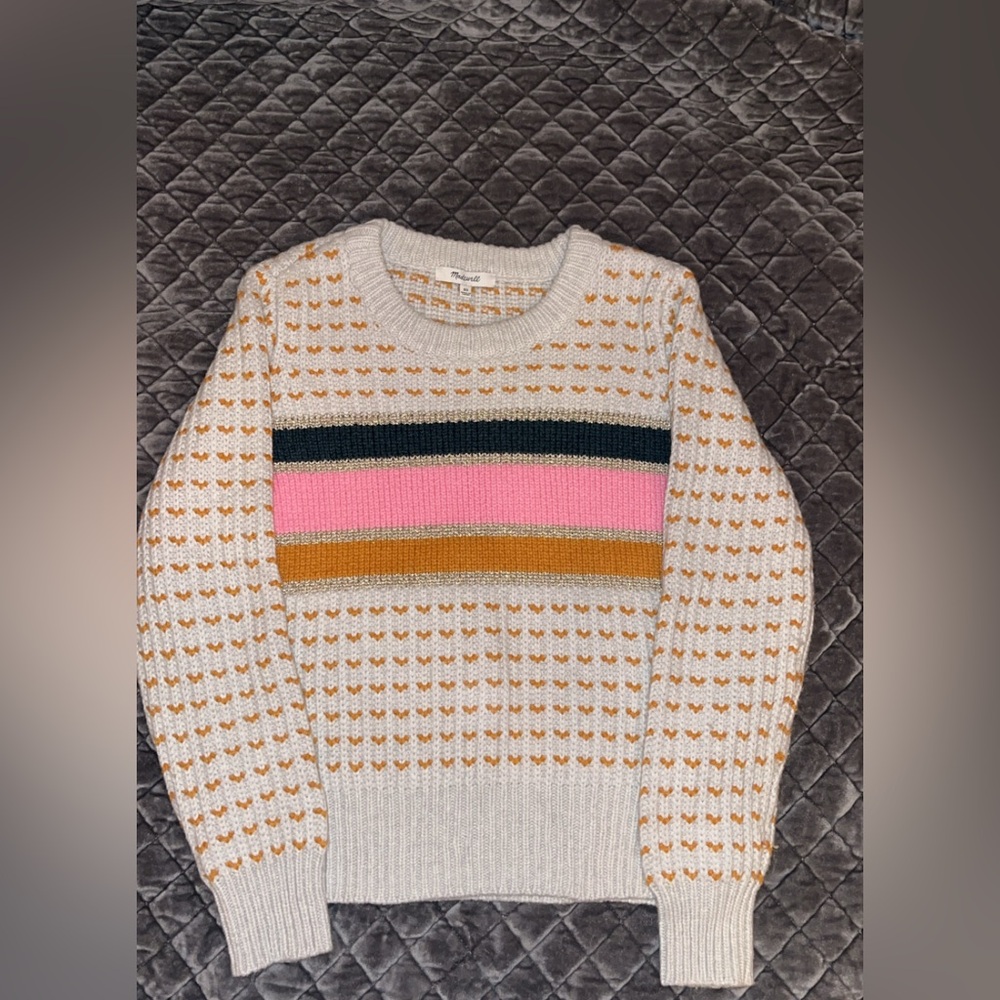 Madewell Colorblock Knit Sweater XS – NWT. Perfect for Valentine’s Day and month